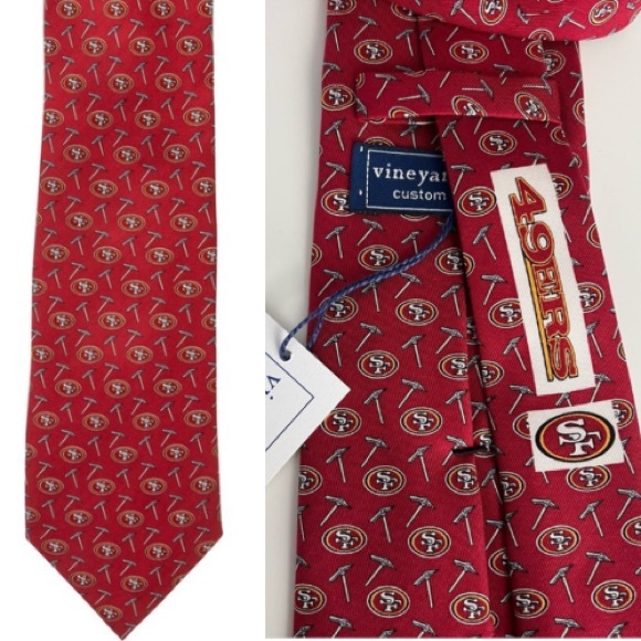NFL Other - Vineyard Vines San Francisco 49ers Silk Tie Red NFL NWT
